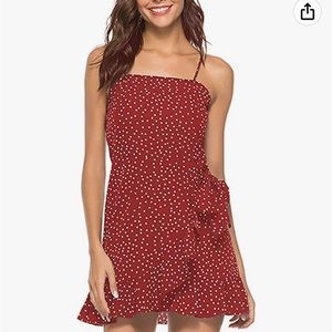 Womens Mini Dress Spaghetti Straps Ruffle Hem Short Mini Dress |Size M|